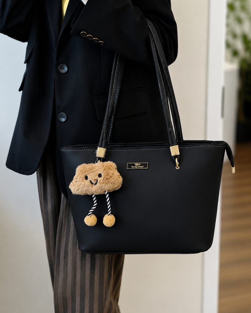 TBM Premium Tote Bag With Fluffy Keychain