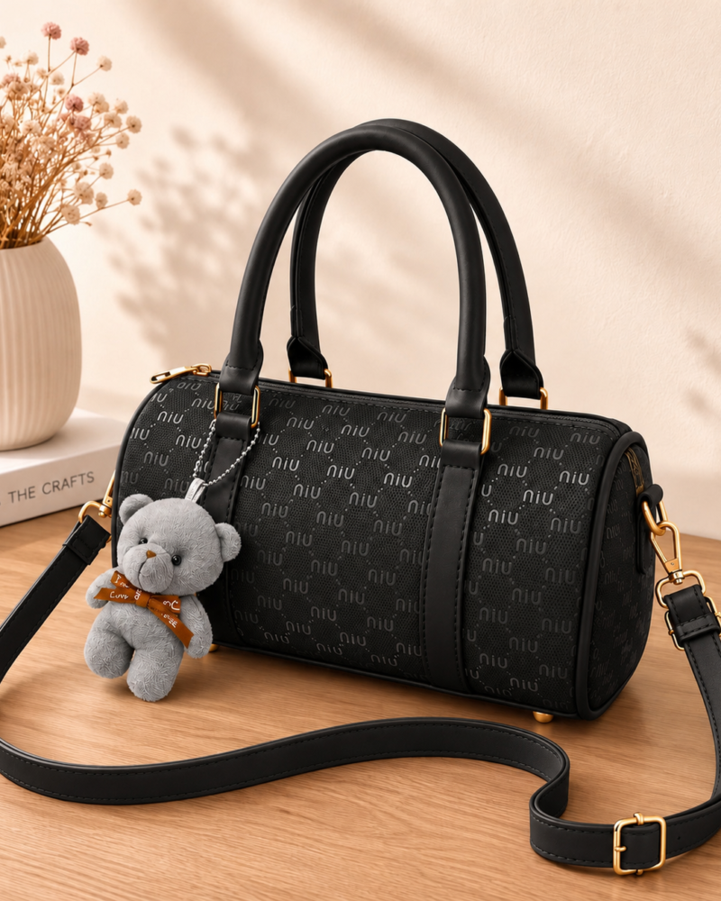 TBM MinNin Premium Duffle Handbag with Teddy Keychain