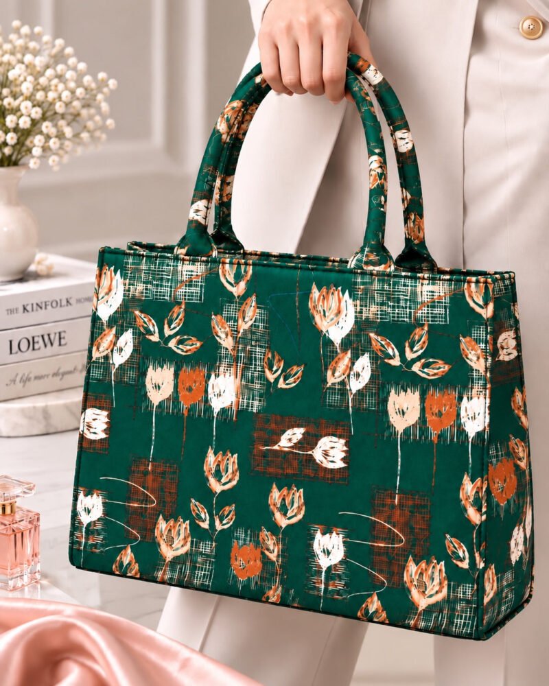 Floral Canvas Tote Bag for Women, Printed Everyday Shoulder Bag